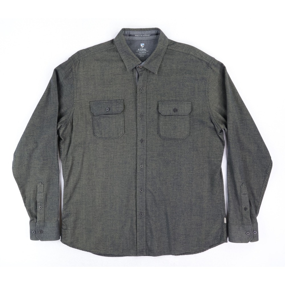 Kuhl Descendr Flannel Shirt Mens XL Green Long Sleeve Cotton Tencel 7244